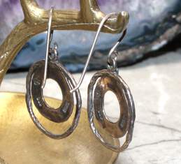 Artisan C&H Singed Sterling Silver Round Earrings - 5.14g alternative image