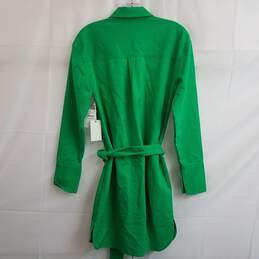 Good American Poplin Summer Green Belted Shirt Dress Size 2 alternative image