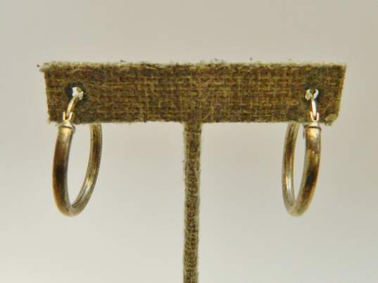 Romantic 925 Sterling Silver Hoop Earrings Claddagh Bypass & Flower Rings 13.4g image number 2
