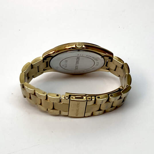 Designer Michael Kors Slim Runway MK-3179 Gold-Tone Quartz Wristwatch image number 2