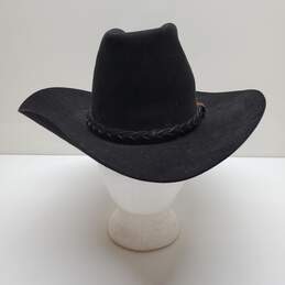 Stetson Cowboy Hat Black 4x Beaver Fur-Based Felt Leather
