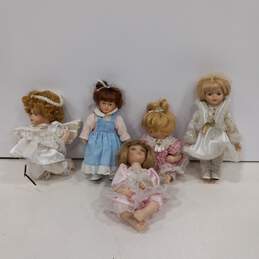 Bundle of 5 Small Porcelain Dolls