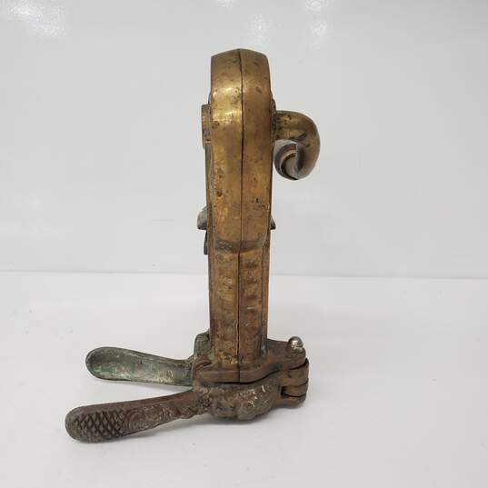 24” Antique Brass Table Top Wine Bottle Opener w/ Wood Stand Corkscrew -  household items - by owner - housewares sale
