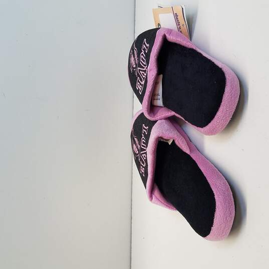 Girls Youth Baltimore Ravens Pink/Black Love Glitter Slide Slippers image number 4