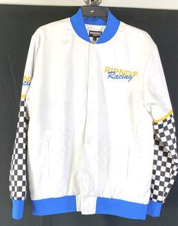 RIPNDIP Mens Multicolor Long Sleeve Pockets Racing Varsity Jacket Size Large
