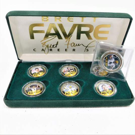 Brett Favre Green Bay Packers Gold Plated Coins image number 1