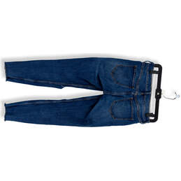 Womens Blue Medium Wash Distressed Raw Hem Denim Pockets Skinny Jeans Sz 6 alternative image
