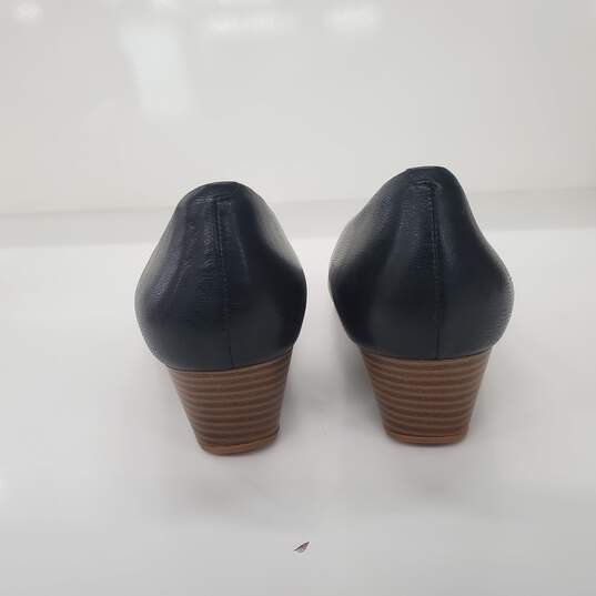 Cole Haan Women's Elsie Black Leather Open Toe Wedge Heels Size 10.5B image number 3