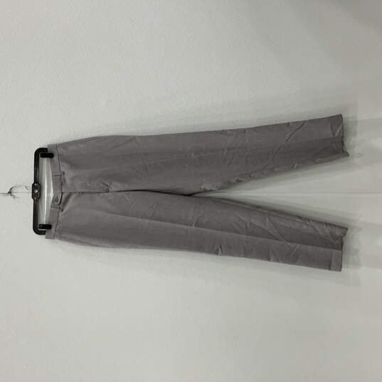 NWT Mens Gray Flat Front Slash Pocket Straight Leg Dress Pants Size 38R W31 image number 1