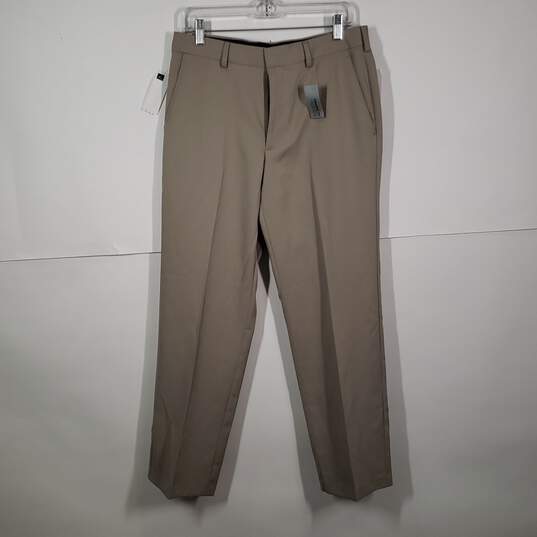NWT Mens Flat Front Belt Loops Straight Leg Slash Pockets Dress Pants Size 32X30 image number 1