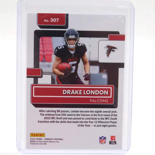 2022 Drake London Donruss Rated Rookie Atlanta Falcons image number 3