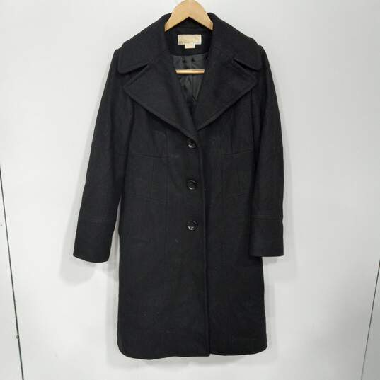 Michael Kors Women's Black Wool Coat Size 10 image number 4