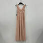 NWT Womens Pink Sleeveless Pleated Chiffon Back Zip Maxi Dress Size 0 image number 1