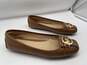 Womens ME17A Brown Leather Slip On Casual Ballet Flats Siz 8.5 M image number 2