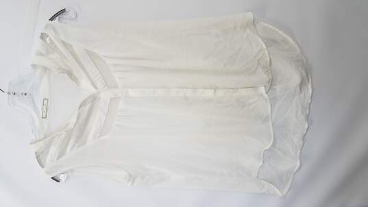 Pleione Polyester Blend Off White Women's Sleeveless Blouse image number 1