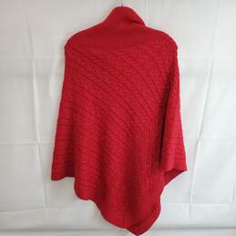 Talbots Red Cable Knit Poncho Sweater NWT Women's Size L alternative image