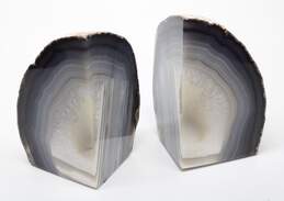 Gray Agate Geode Bookends - 3.24lb