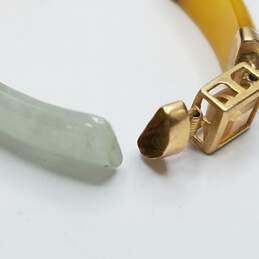 10K Gold Assorted Gemstone Panel Bracelet 6.5g alternative image