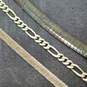 Artisan 925 Figaro Stamped Textured Herringbone & Omega Collar Chain Necklaces image number 1