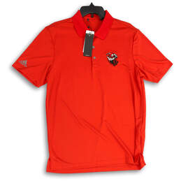 NWT Mens Red Short Sleeve Spread Collar Polo Shirt Size Medium