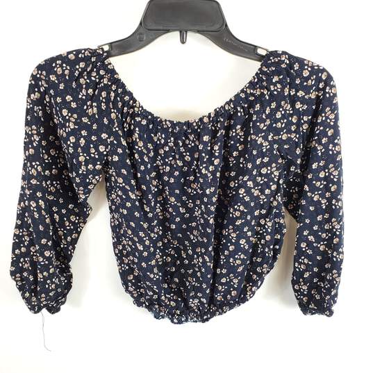 Brandy Melville Women Blue Floral Blouse XS image number 2