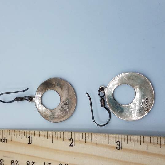 925 Mexico Sterling Silver Dangle Earrings w/ Enamel image number 3