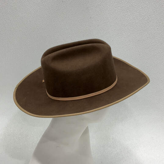 Unisex Brown Lightweight Wide Brim Classic Western Cowboy Hat One Size image number 1