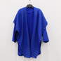 Gianni Versace Blue Wool Pleated Cloak Wrap Top image number 2