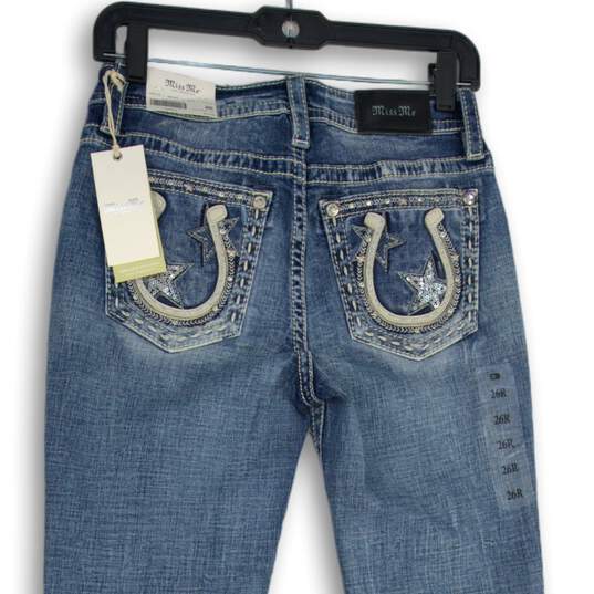 NWT Womens Light Blue Denim 5-Pocket Design Bootcut Leg Jeans Size 26 image number 4