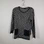 Womens Geometric Knitted Round Neck Long Sleeve Pullover Sweater Size Small image number 1