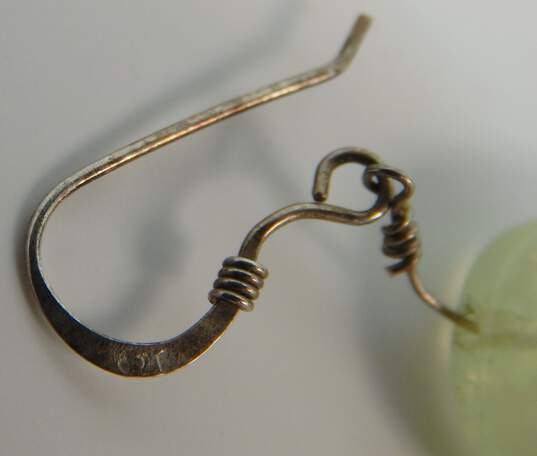 Artisan 925 Amethyst Scrolled Pendant Necklace Prehnite Drop Earrings & Ring image number 3