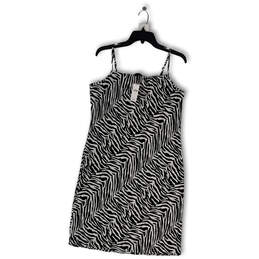 NWT Womens Black White Animal Print Square Neck Sleeveless Tank Dress Sz 6