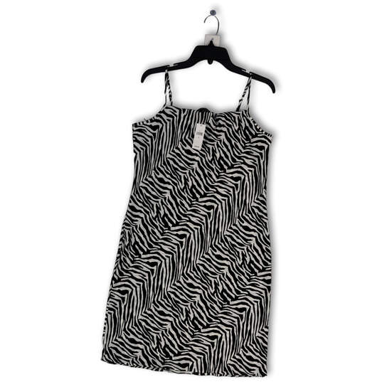 NWT Womens Black White Animal Print Square Neck Sleeveless Tank Dress Sz 6 image number 1