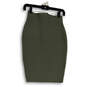 Womens Green Flat Front Elastic Waist Pull-On Straight & Pencil Skirt Sz S image number 2