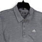 Mens Gray Space Dye Spread Collar Short Sleeve Polo Shirt Size Small image number 3
