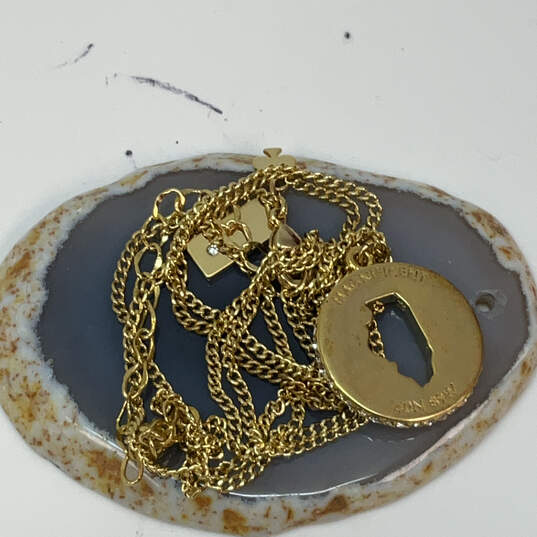 Designer Kate Spade Gold-Tone Link Chain Lobster Clasp Pendant Necklace image number 2