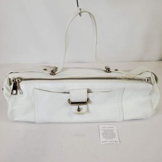 Marc Jacobs Leather Top Handle Baguette Bag White image number 1