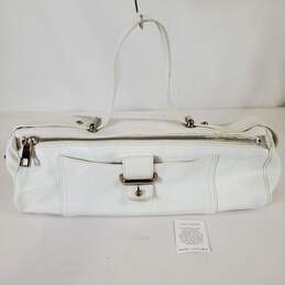 Marc Jacobs Leather Top Handle Baguette Bag White