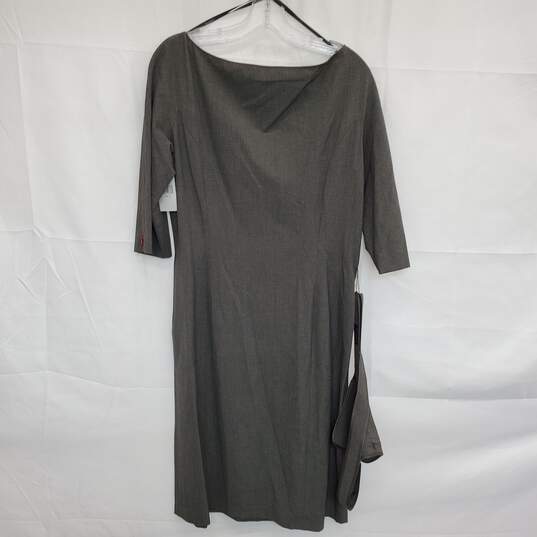 WOMEN'S TAHARI MOSS COLORED 1/4 SLEEVE BELTED DRESS NWT SZ 14 image number 2
