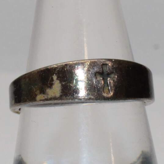 James Avery Sterling Silver Cross Ring Band Size 6.75 - 3.14g image number 1