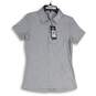 NWT Womens Gray Heather Short Sleeve Collared 4 Button Polo Shirt Size S image number 1