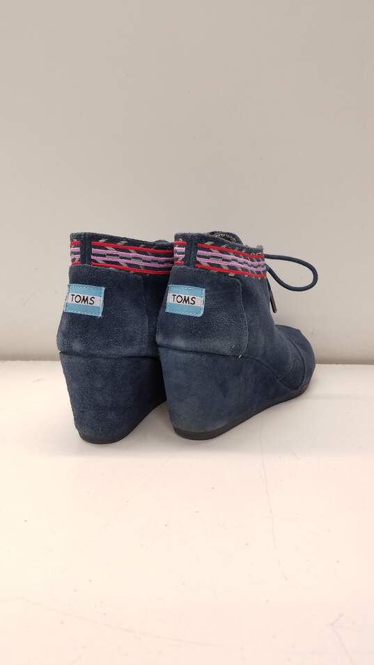 Toms Blue Suede Wedge Boots Women US 8 image number 4
