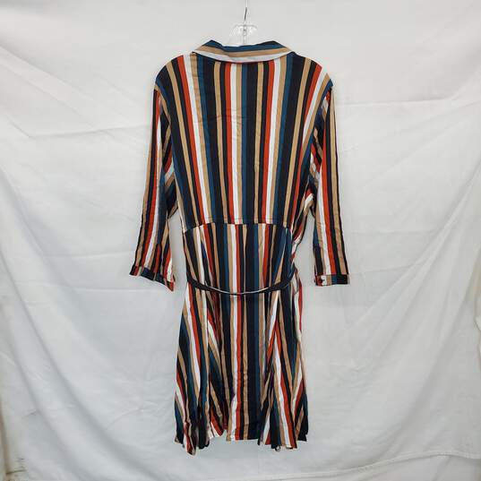 Torrid Multicolor Striped Button Up Belted Dress WM Size 2 ( 2X ) NWT image number 2