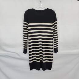 LOFT Petites Black & White Stripe Knit Midi Sweater Dress WM Size SP NWT alternative image