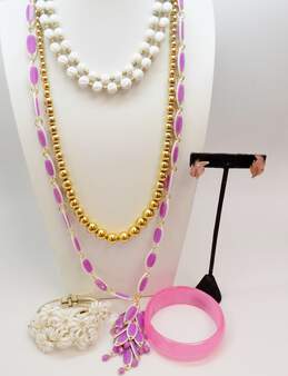 Vintage Monet, Napier & Pink, White & Purple Floral Costume Jewelry 208.7g