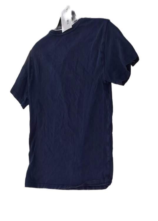 Womens Navy Blue Short Sleeve V Neck Pullover T-Shirt Size Medium image number 2