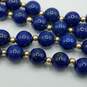 14k Gold Lapis 8mm Beaded Necklace 51.9g image number 3