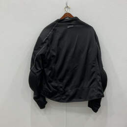 Mens Black Long Sleeve Side Pockets Full-Zip Motorcycle Jacket Size 3XL