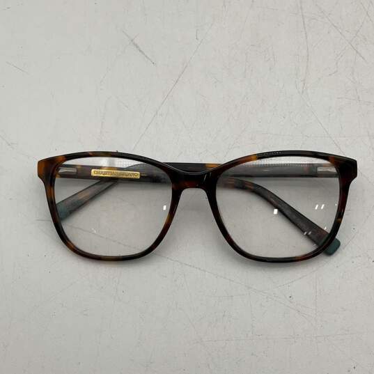 Christian Siriano Mens Brown Black Tortoise Square Reading Glasses w/ Black Case image number 4