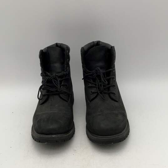 Timberland Mens Black Leather Round Toe Lace-Up Ankle Combat Boots Size 8 image number 3